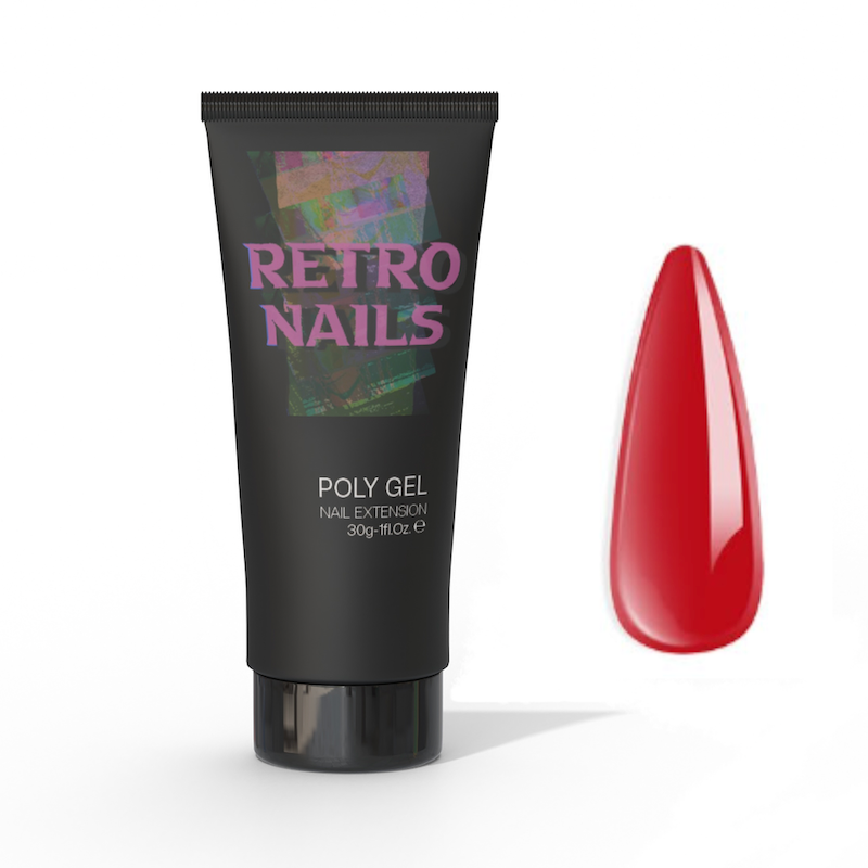 Red Neon Kiss HEMA FREE 30 ml - Retro Nails Poly Gel